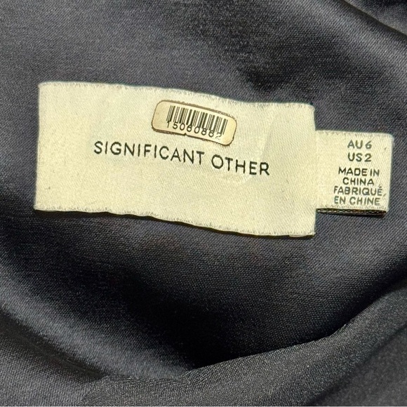 Significant Other Kelsie Gown Maxi Dress in Midnight Dark Navy One Shoulder Sz 2 - Picture 8 of 8